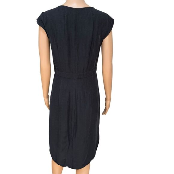 J. Crew linen blend blend sheath surplice cap sleeve dress size 6 - Picture 3 of 8